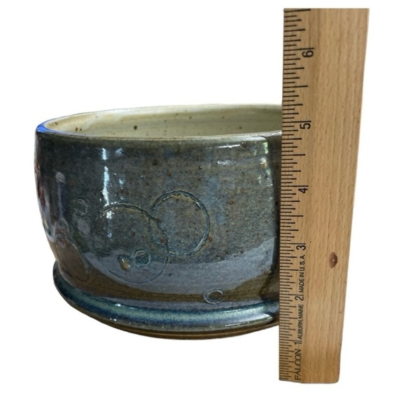 Hand thrown stoneware art pottery vase studio blue signed by Artist D. Hurick - Picture 11 of 15